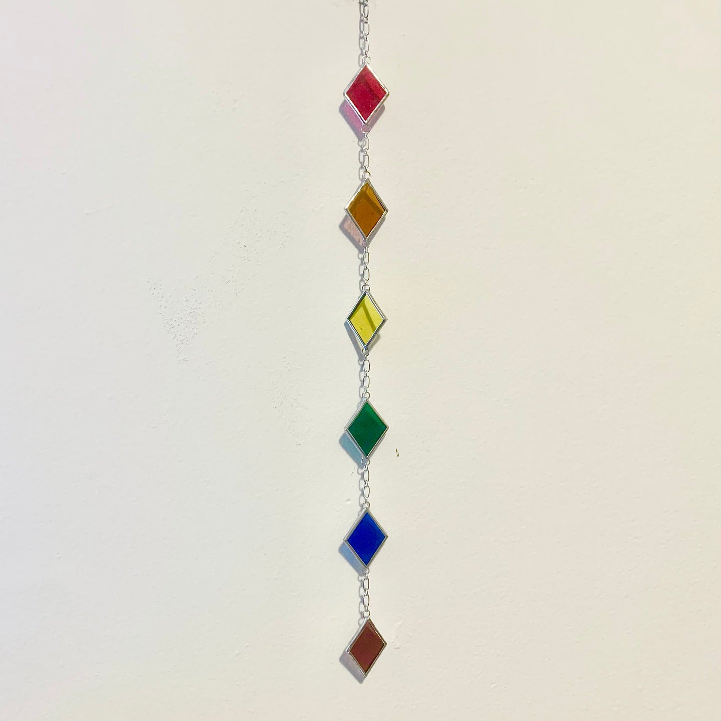 Diamond stained glass hanger