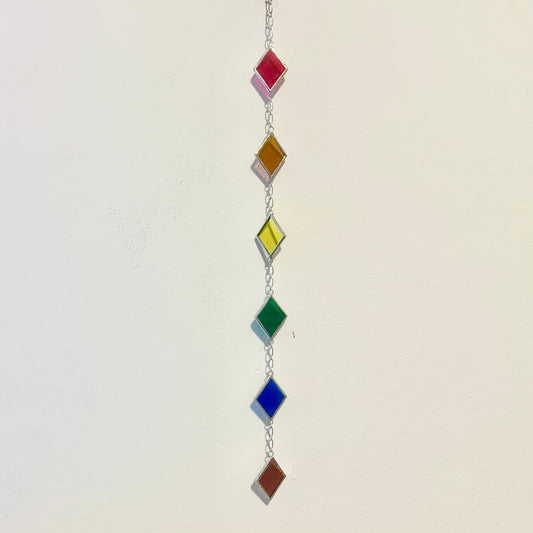 Diamond stained glass hanger