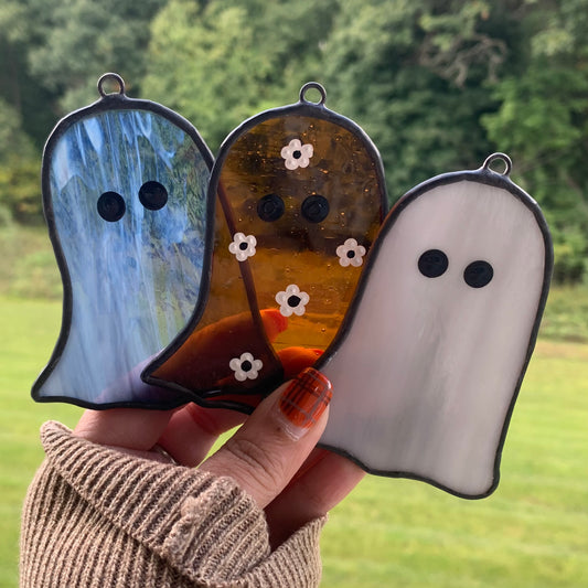 Small stained glass ghosts