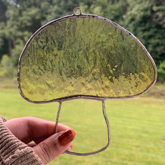 Yellow stained glass mushroom