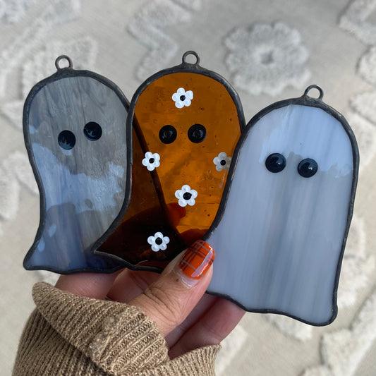 Small stained glass ghosts