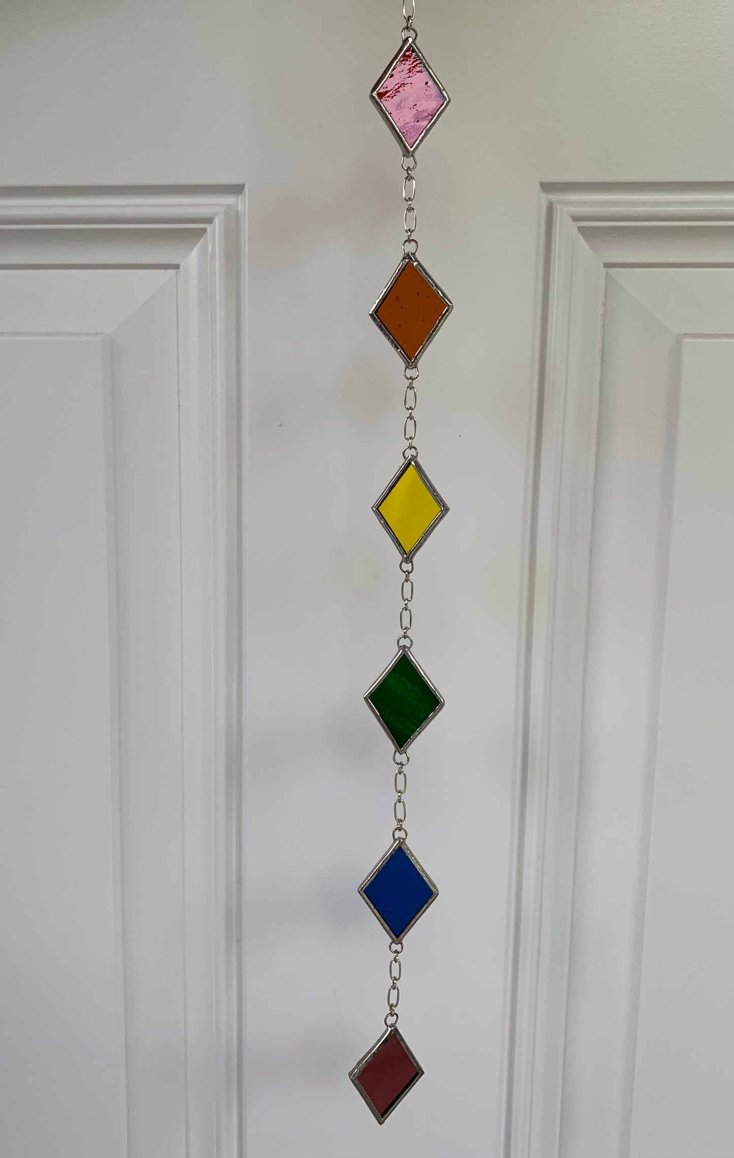 Diamond stained glass hanger