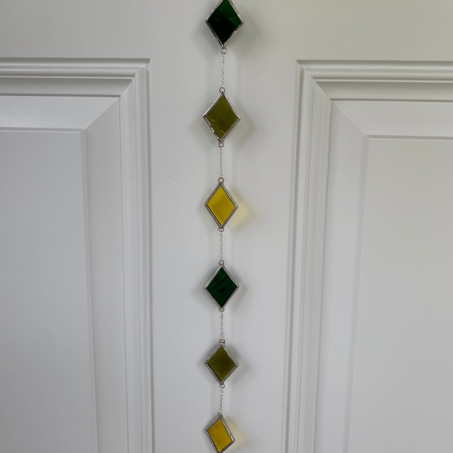 Diamond stained glass hanger