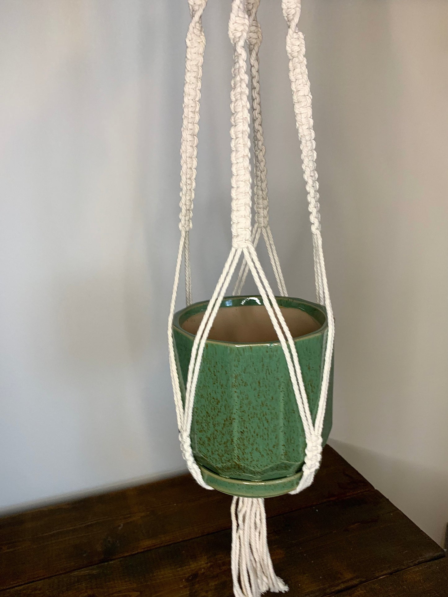 Macrame Hanger w/ Ceramic pot