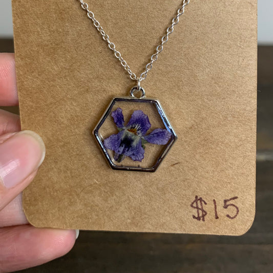 Purple Michigan Wildflower Necklace