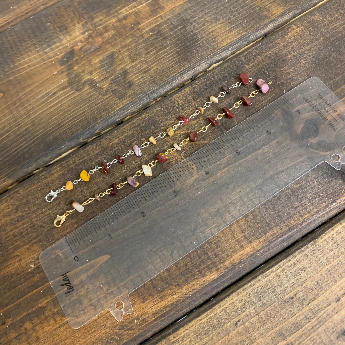 Mookaite Jasper Bracelet (Silver/Gold)