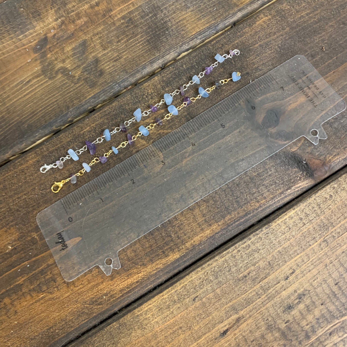 Amethyst & Aquamarine Bracelet (Silver/Gold)