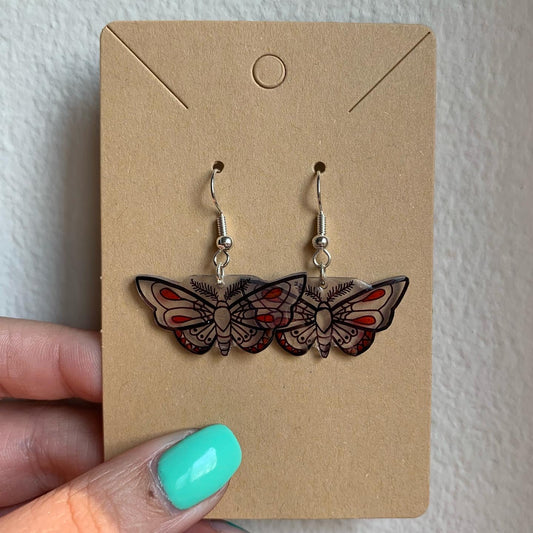 Transparent Moth Earrings